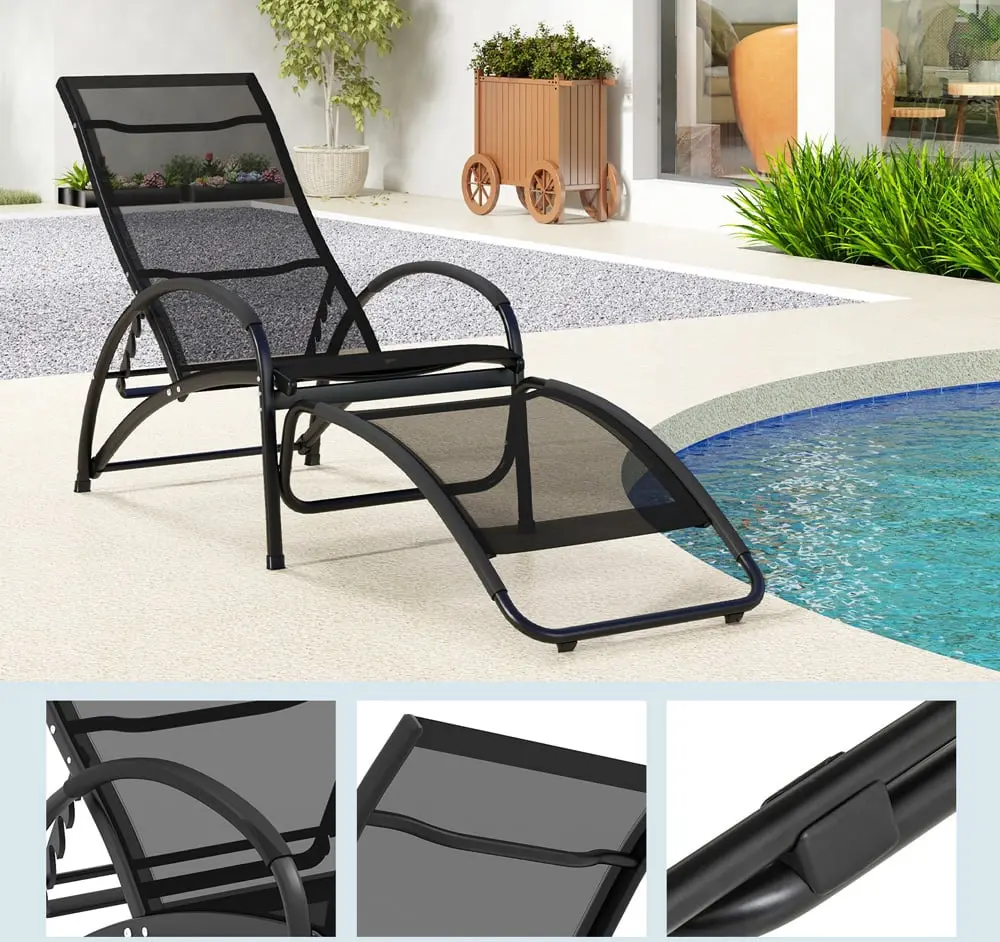 Sezlong Costway NP11615SH (Black)