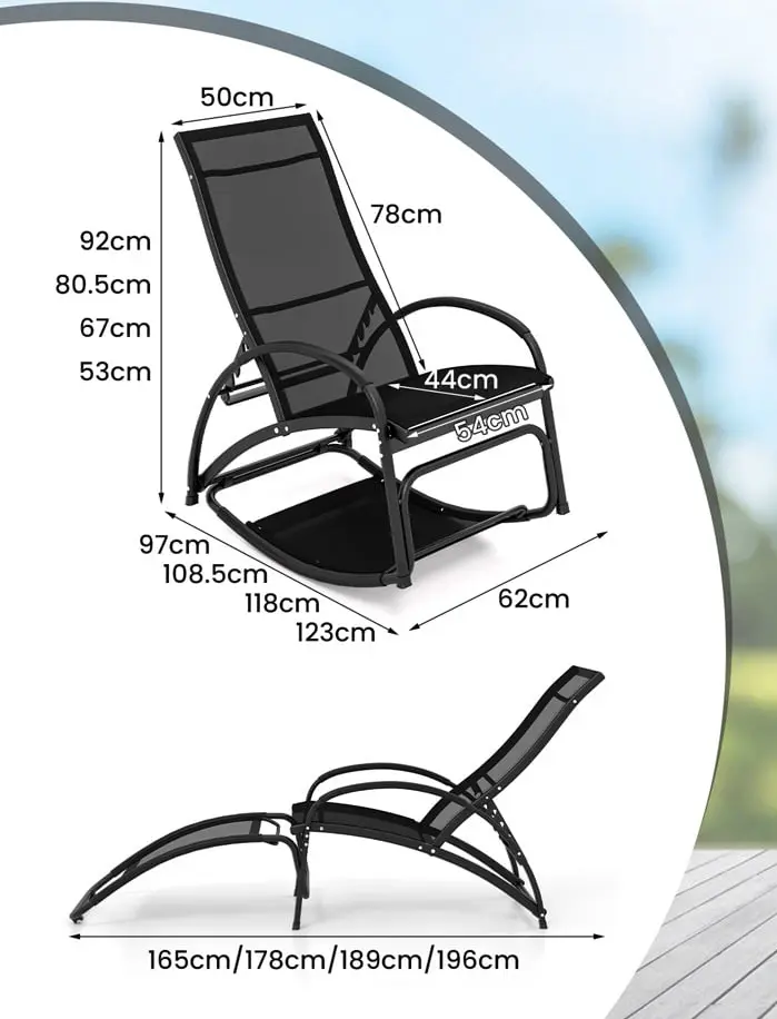 Sezlong Costway NP11615SH (Black)