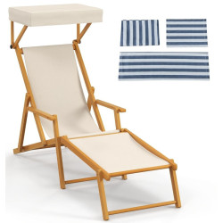 Sezlong Costway NP11897BE (Beige) Thumb