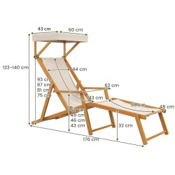 Sezlong Costway NP11897BE (Beige) Thumb