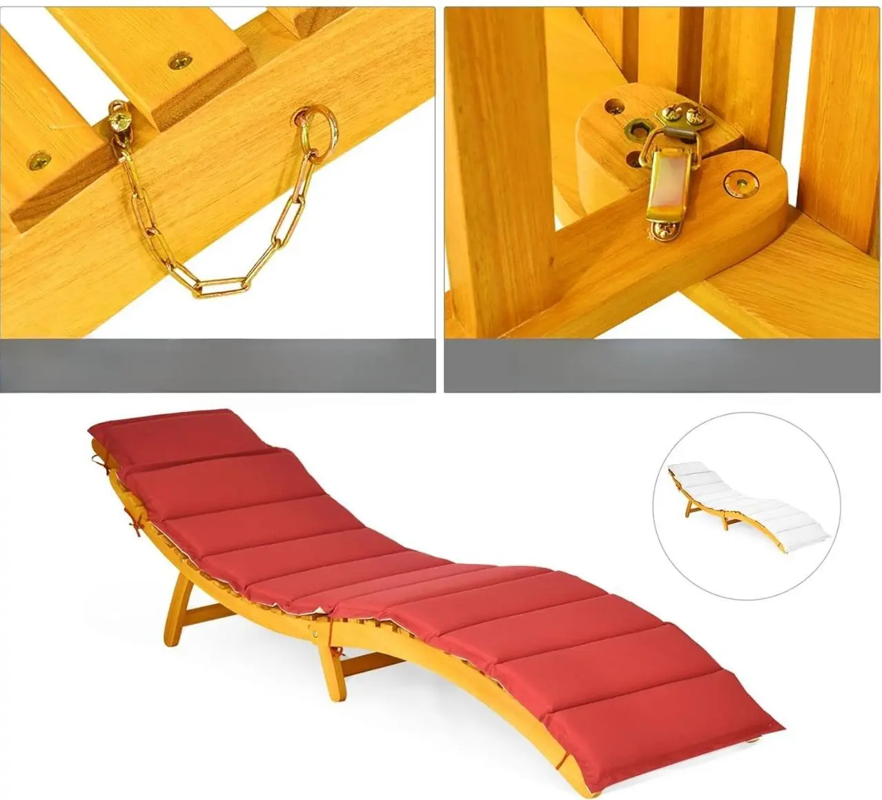 Sezlong Costway NP12361 (Natural)