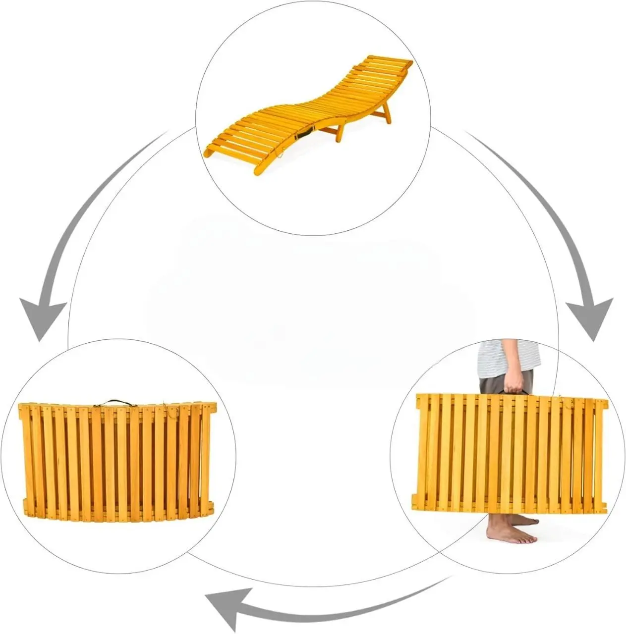 Sezlong Costway NP12361 (Natural)