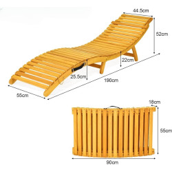 Sezlong Costway NP12361 (Natural) Thumb