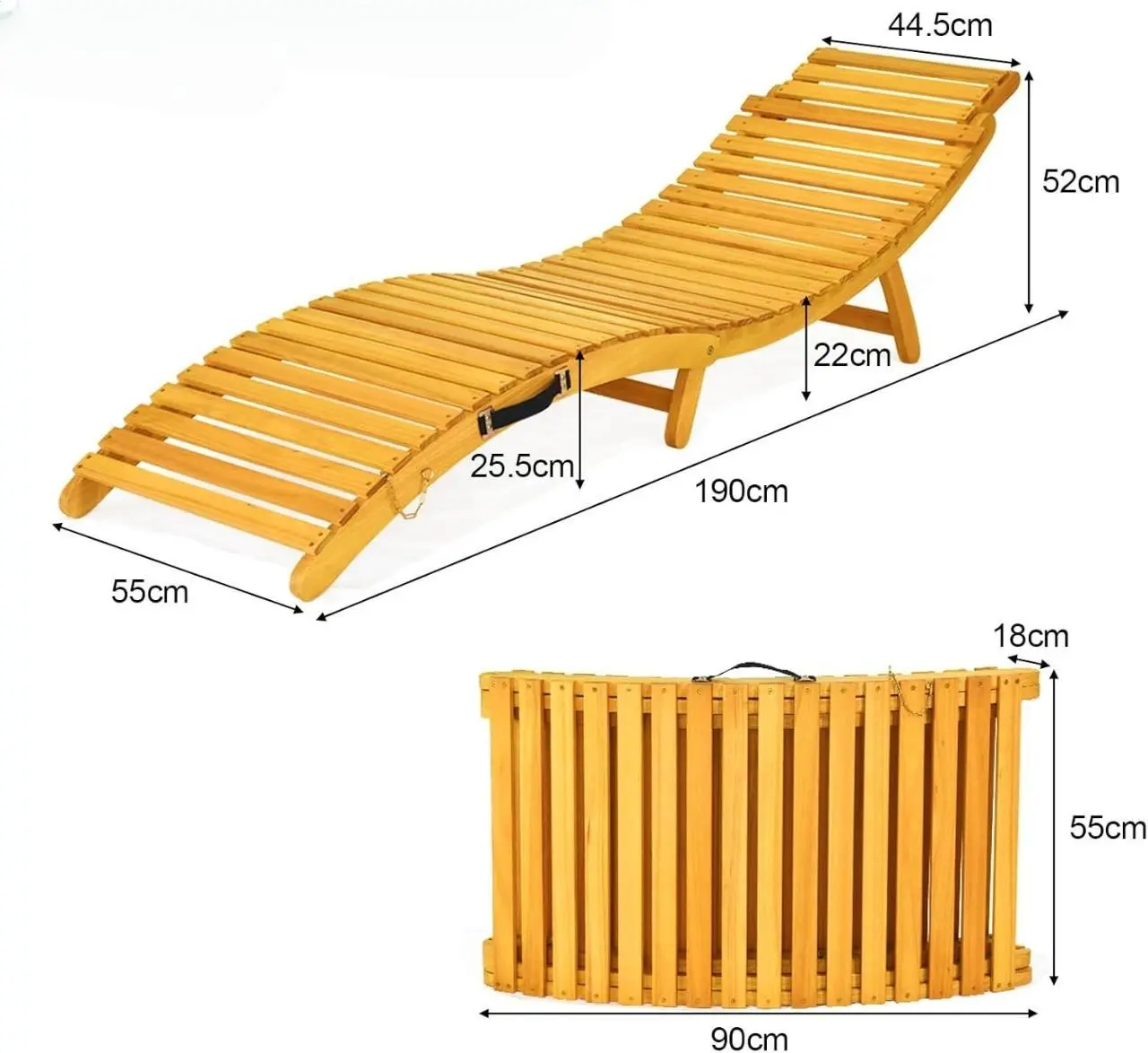 Sezlong Costway NP12361 (Natural)