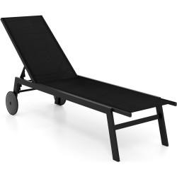 Шезлонг Costway NP12860DK-1 (Black) Thumb