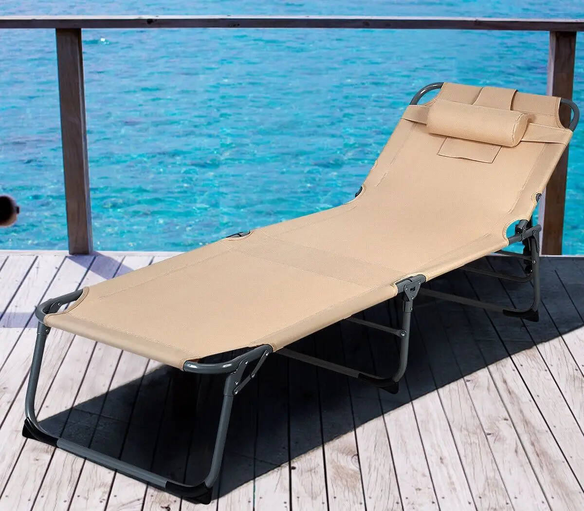 Шезлонг Costway OP70561SA (Beige)