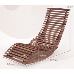 Шезлонг-качалка Costway NP11504 (Brown) Thumb