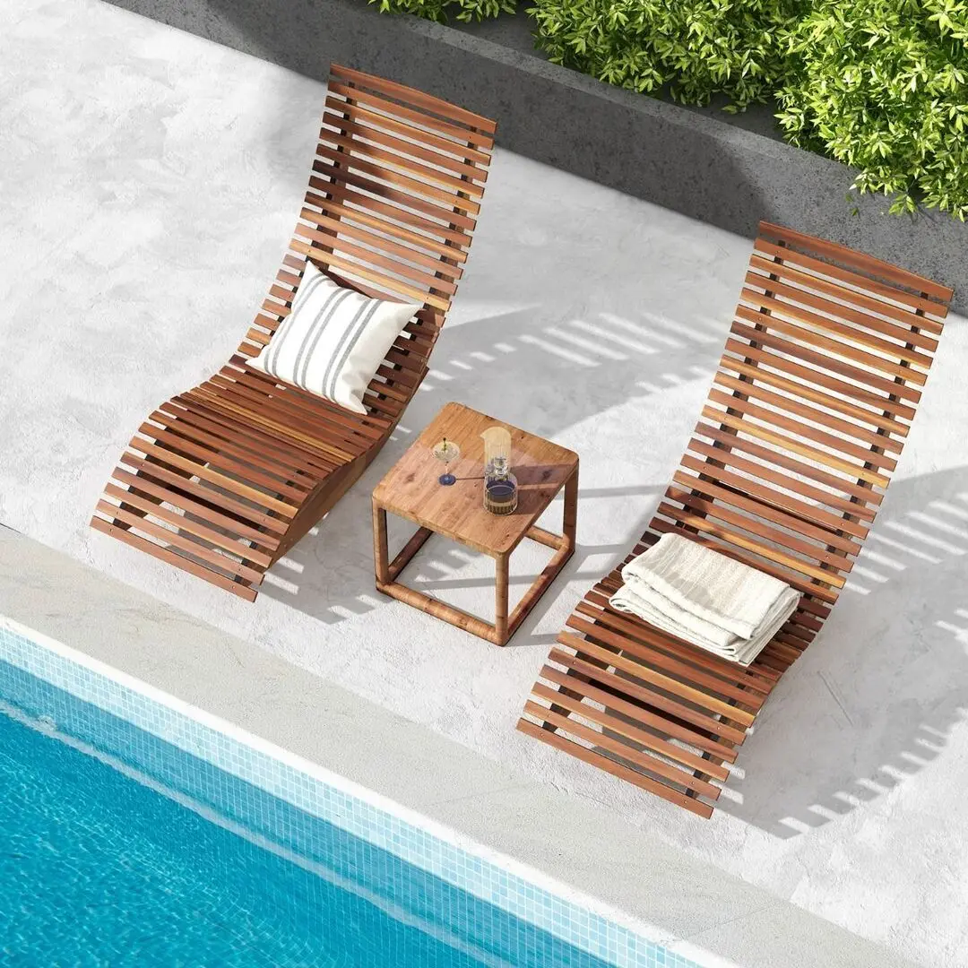 Шезлонг-качалка Costway NP11504 (Brown) - 5
