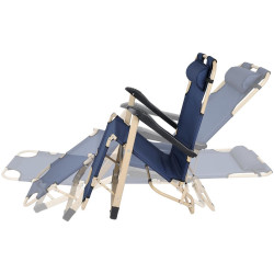Шезлонг Enero Camp 1065496 (Blue/Beige) Thumb