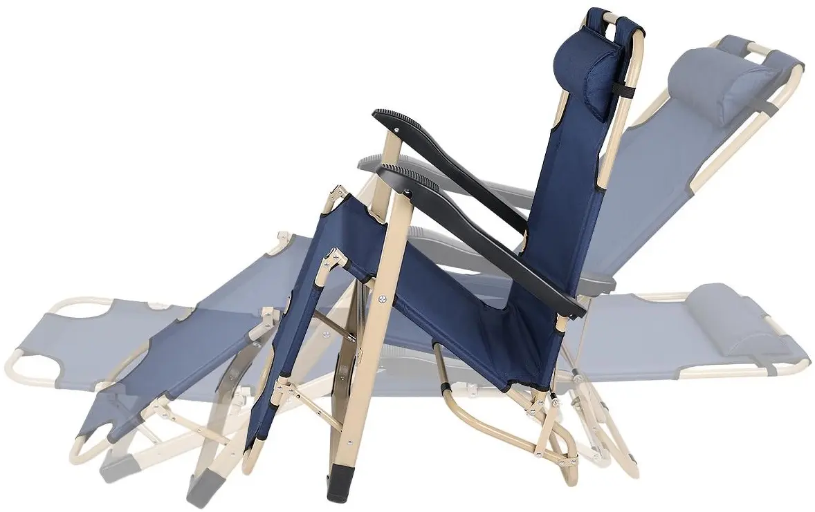 Шезлонг Enero Camp 1065496 (Blue/Beige) - 4