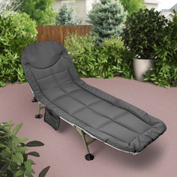 Шезлонг Enero Camp Deluxe Hoiday 1065441 (Dark Green/Grey) Thumb