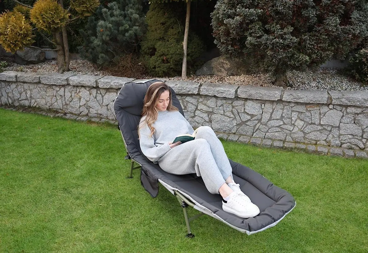 Шезлонг Enero Camp Deluxe Hoiday 1065441 (Dark Green/Grey)