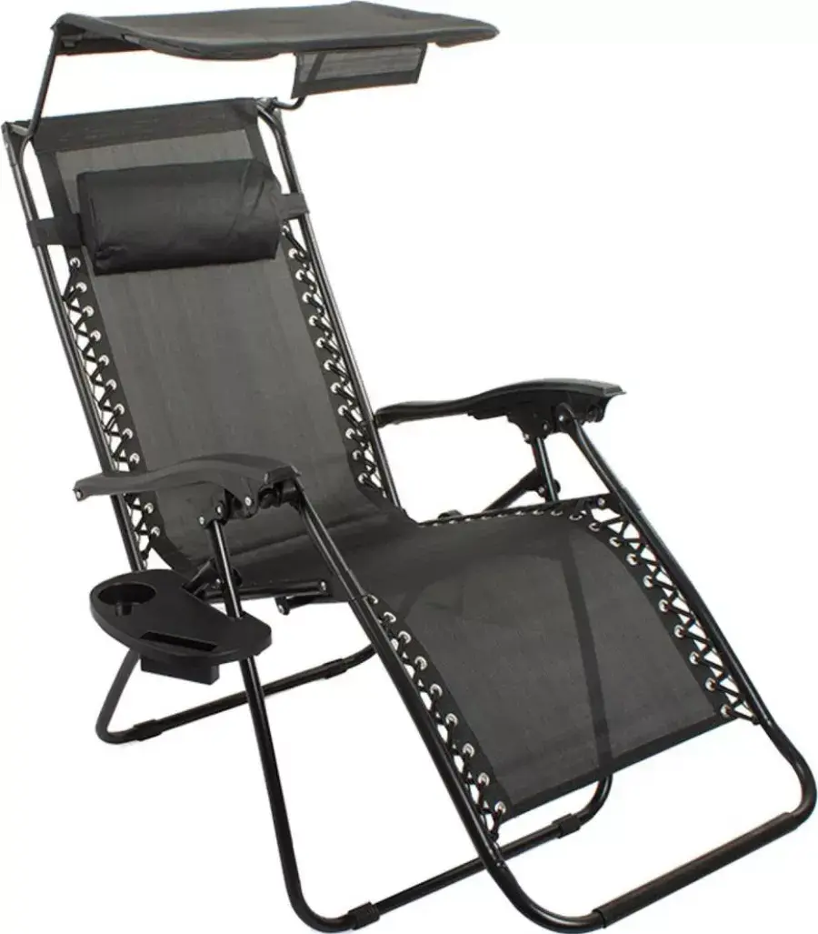 Sezlong cu acoperis GardenLine LEZ9962 (Black)