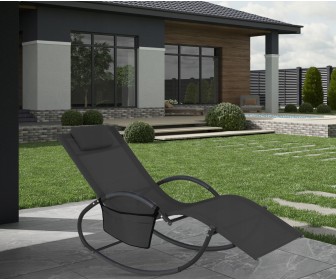 Шезлонг-качалка GardenLine LEZ1588 (Black)