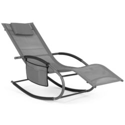 Шезлонг-качалка GardenLine LEZ1601 (Grey/Black) Thumb