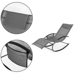 Шезлонг-качалка GardenLine LEZ1601 (Grey/Black) Thumb