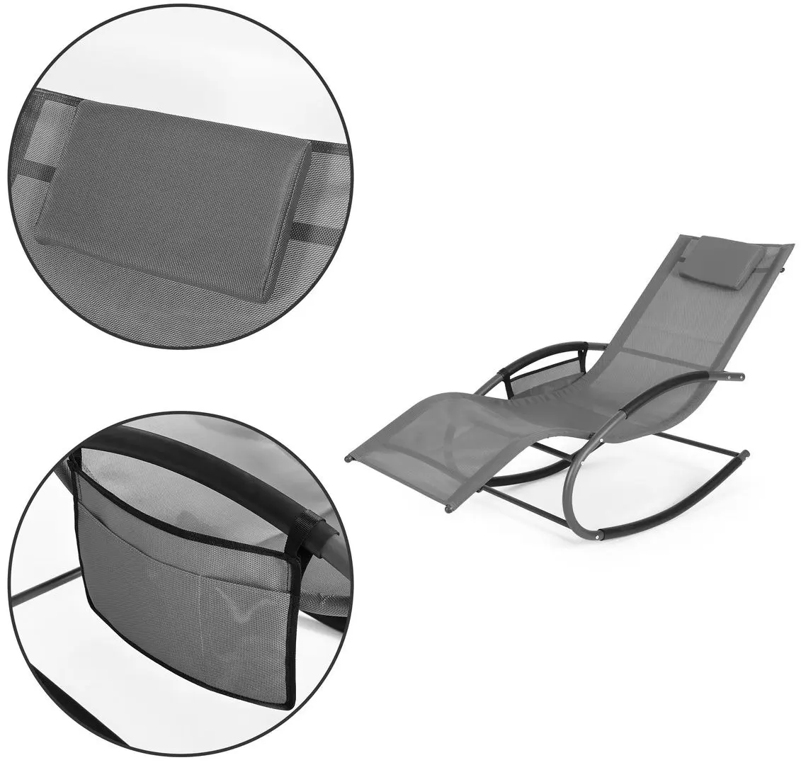 Шезлонг-качалка GardenLine LEZ1601 (Grey/Black) - 5
