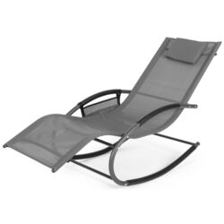 Шезлонг-качалка GardenLine LEZ1601 (Grey/Black) Thumb