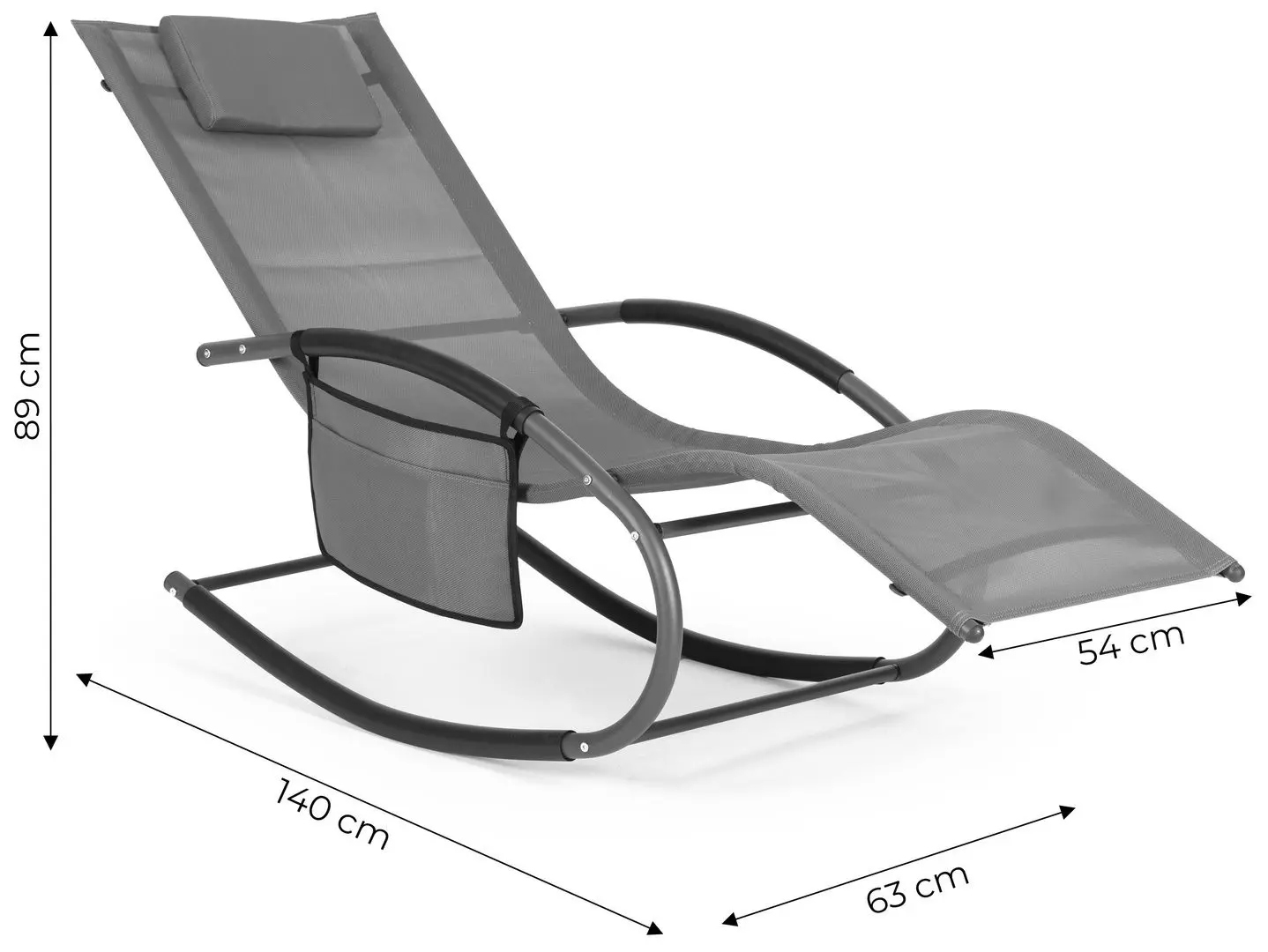 Шезлонг-качалка GardenLine LEZ1601 (Grey/Black) - 2