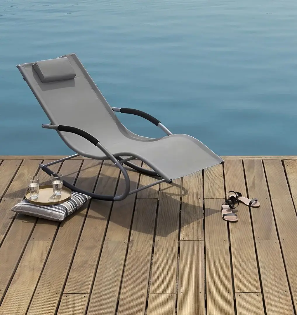 Шезлонг-качалка GardenLine LEZ1601 (Grey/Black)