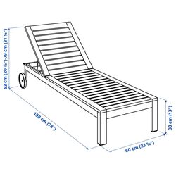 Шезлонг Ikea Applaro (Коричневая Морилка) Thumb