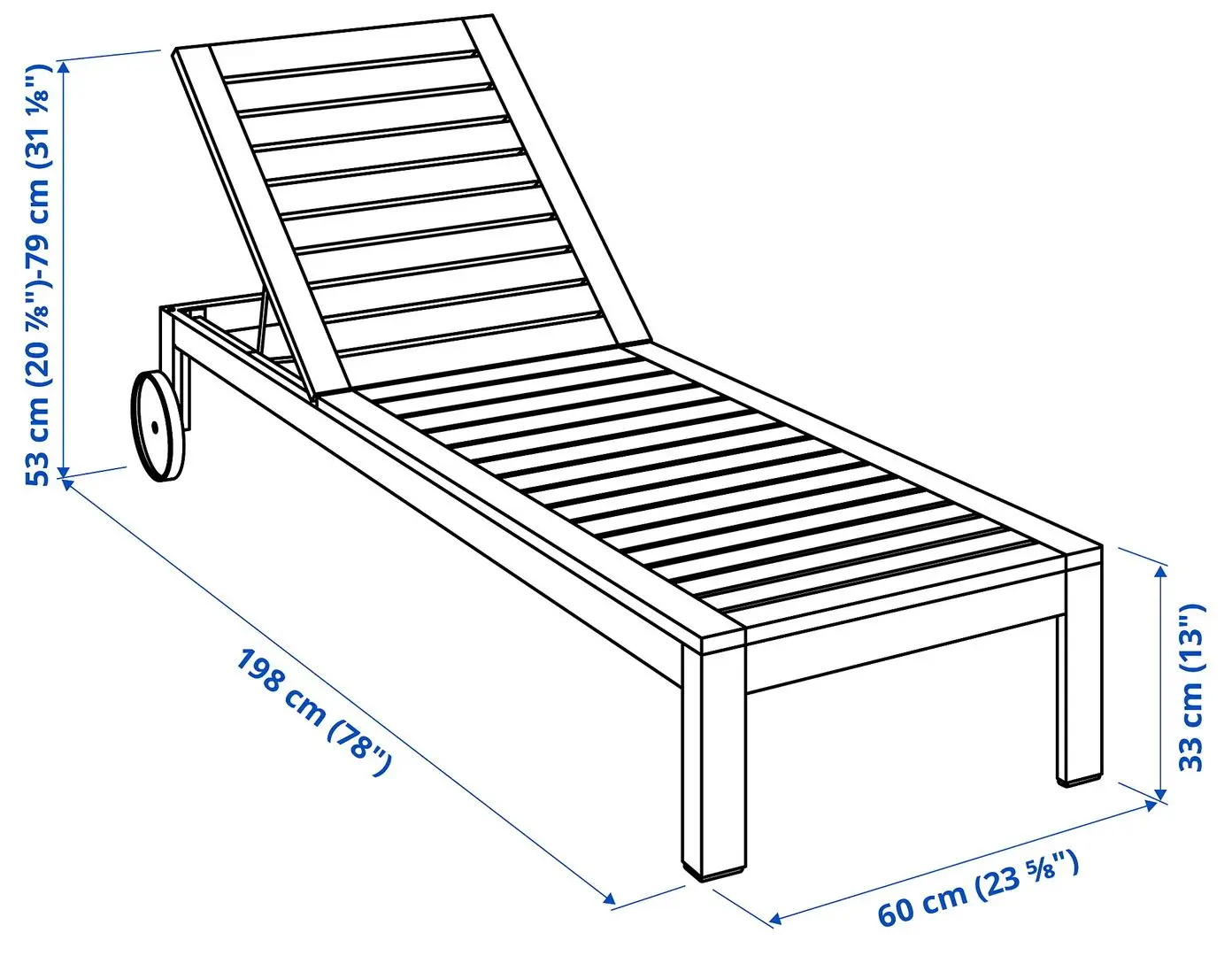 Шезлонг Ikea Applaro (Коричневая Морилка) - 8