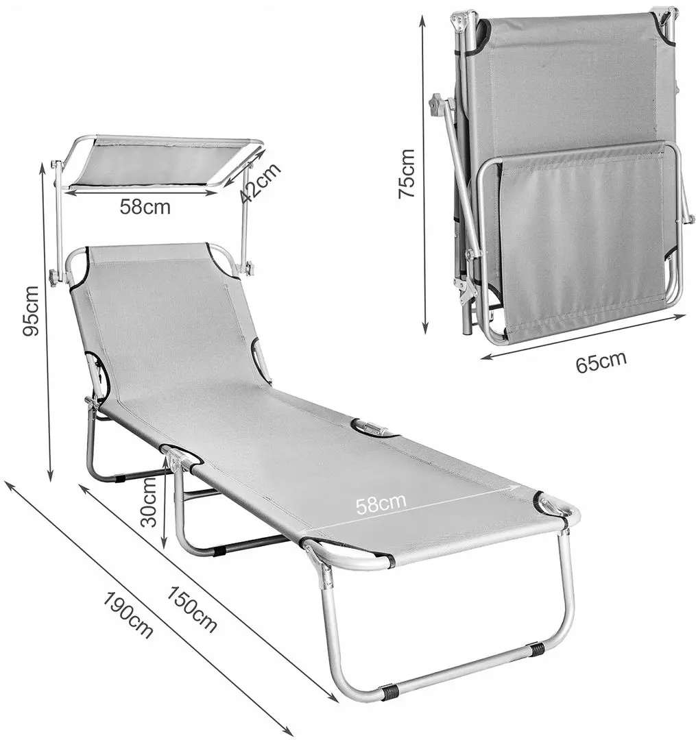 Sezlong Malatec 2965 (Grey) - 2