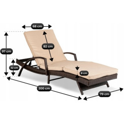 Шезлонг Mebel Elite Feliz (Brown/Beige) Thumb