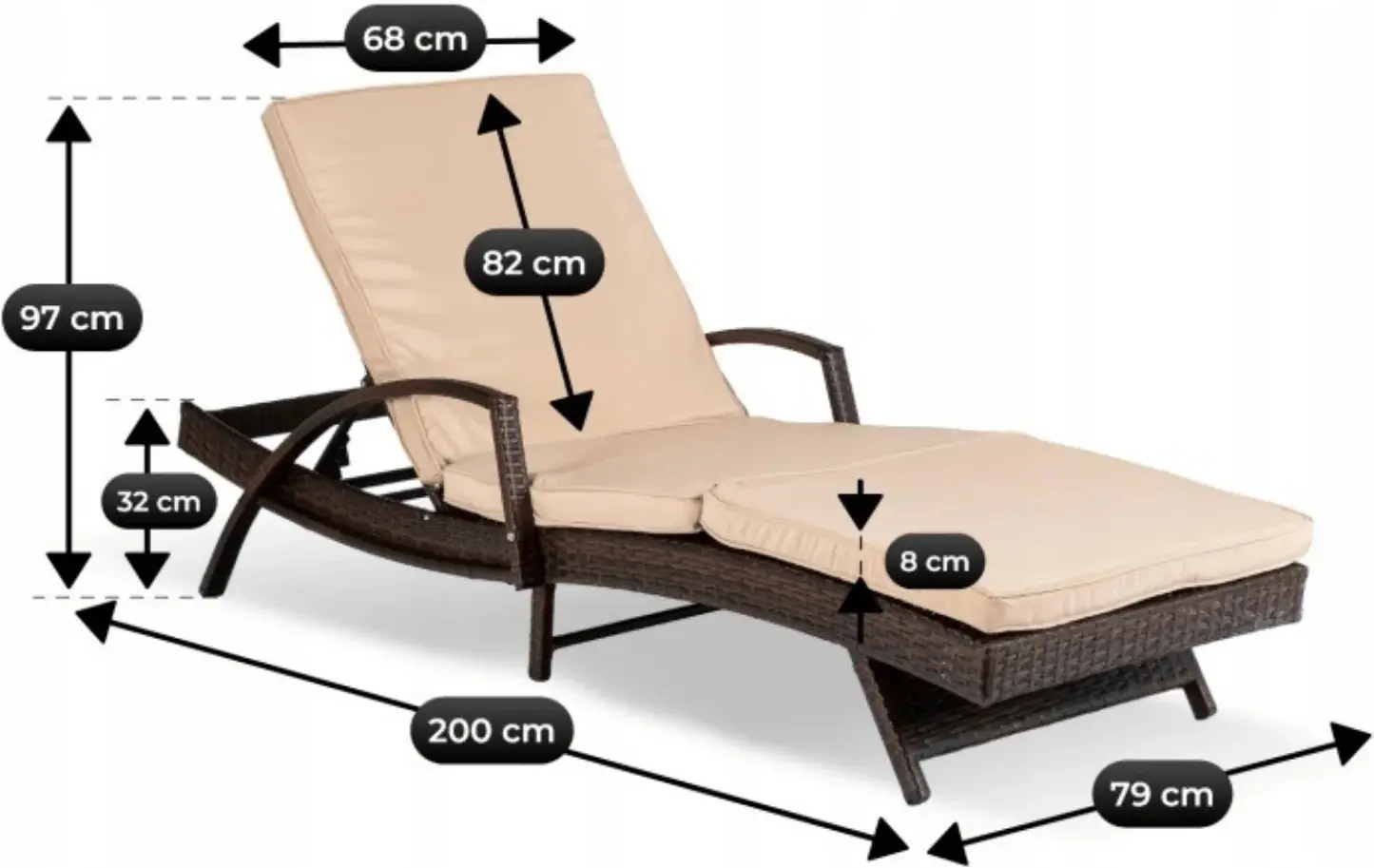 Шезлонг Mebel Elite Feliz (Brown/Beige) - 8