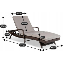 Шезлонг Mebel Elite Feliz (Brown/Grey) Thumb