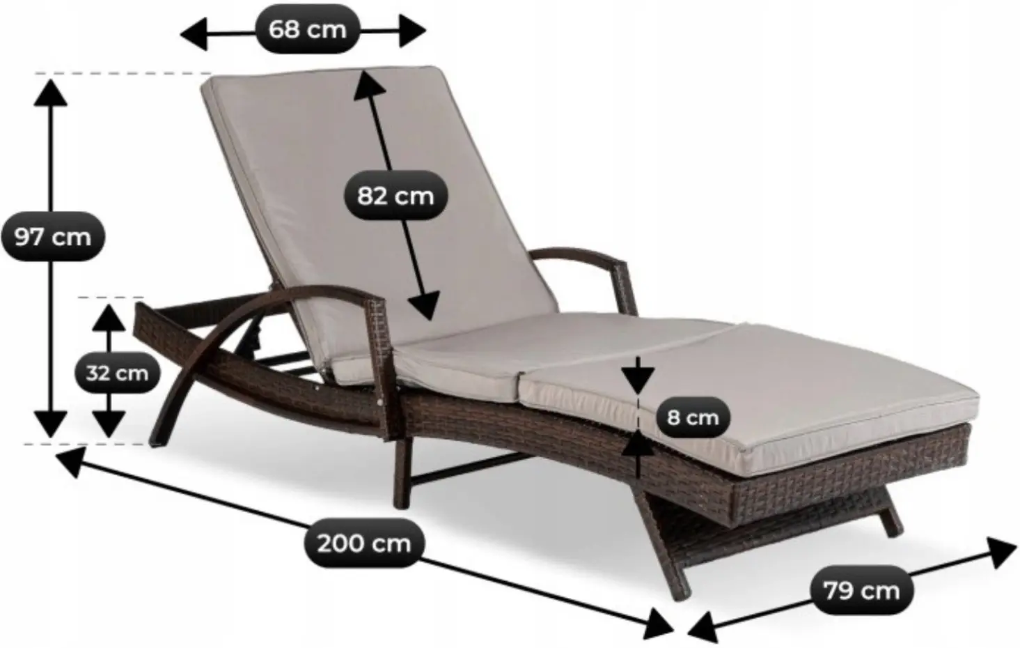 Шезлонг Mebel Elite Feliz (Brown/Grey) - 8