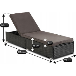 Шезлонг Mebel Elite Largo (Brown/Black) Thumb