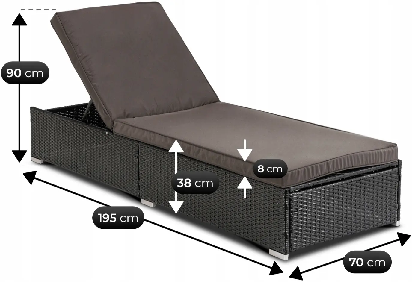 Шезлонг Mebel Elite Largo (Brown/Black) - 8