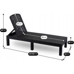 Шезлонг Mebel Elite Luizjana (Black/Grey) Thumb