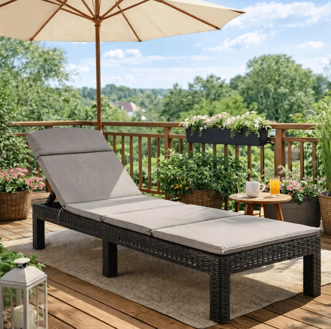 Шезлонг Mebel Elite Luizjana (Black/Grey)