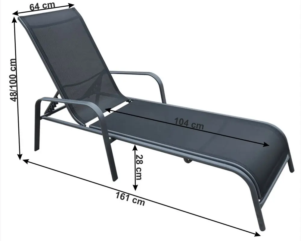 Sezlong Mobhaus Atreo (Black/Gray)