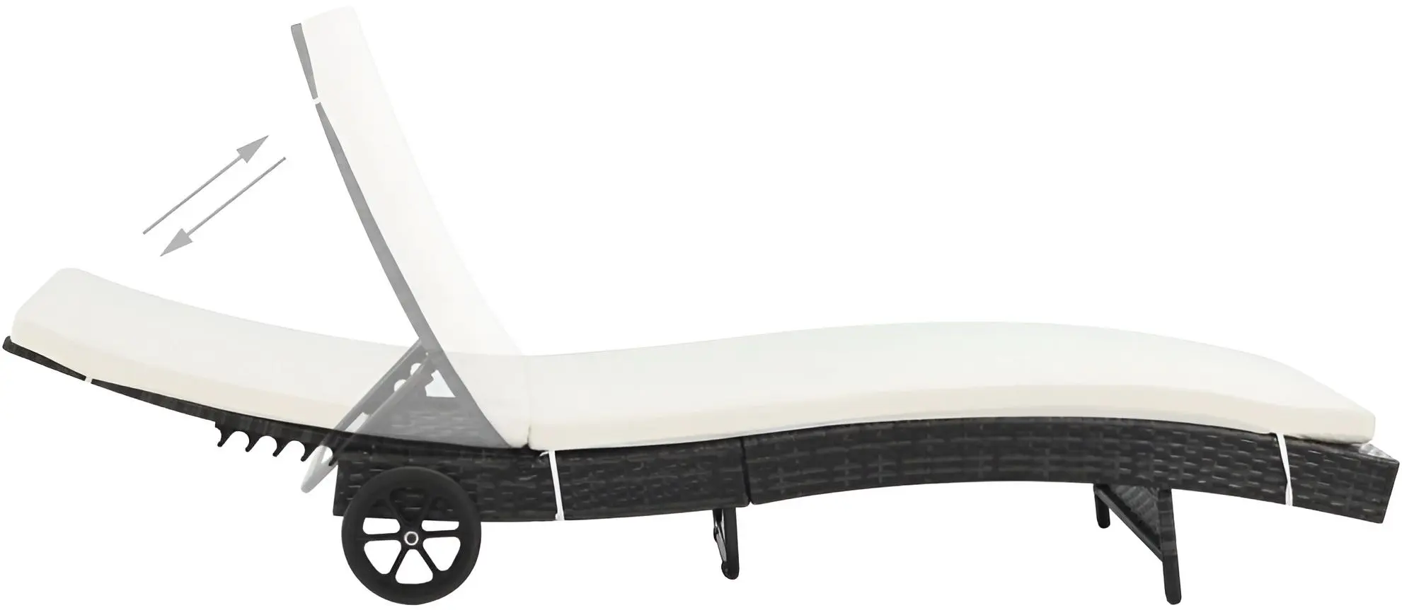 Șezlong VidaXL 44454 (Black/White)