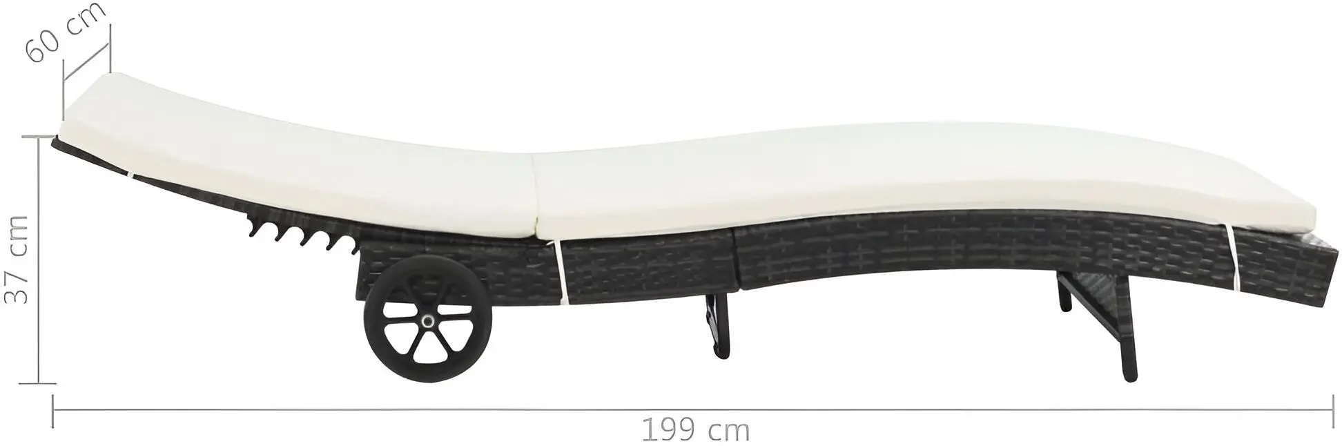 Șezlong VidaXL 44454 (Black/White)