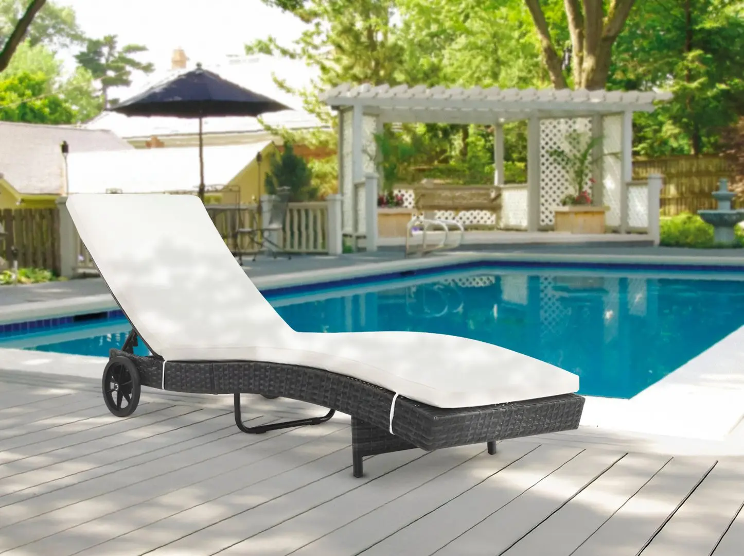 Șezlong VidaXL 44454 (Black/White)