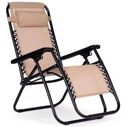 Sezlong Modern Home Zero Gravity ZRL009 (Beige/Black) Thumb