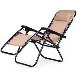 Sezlong Modern Home Zero Gravity ZRL009 (Beige/Black) Thumb