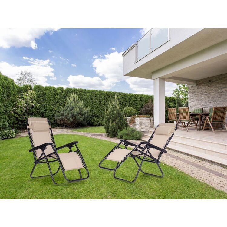Sezlong Modern Home Zero Gravity ZRL009 (Beige/Black) cumpără în ...