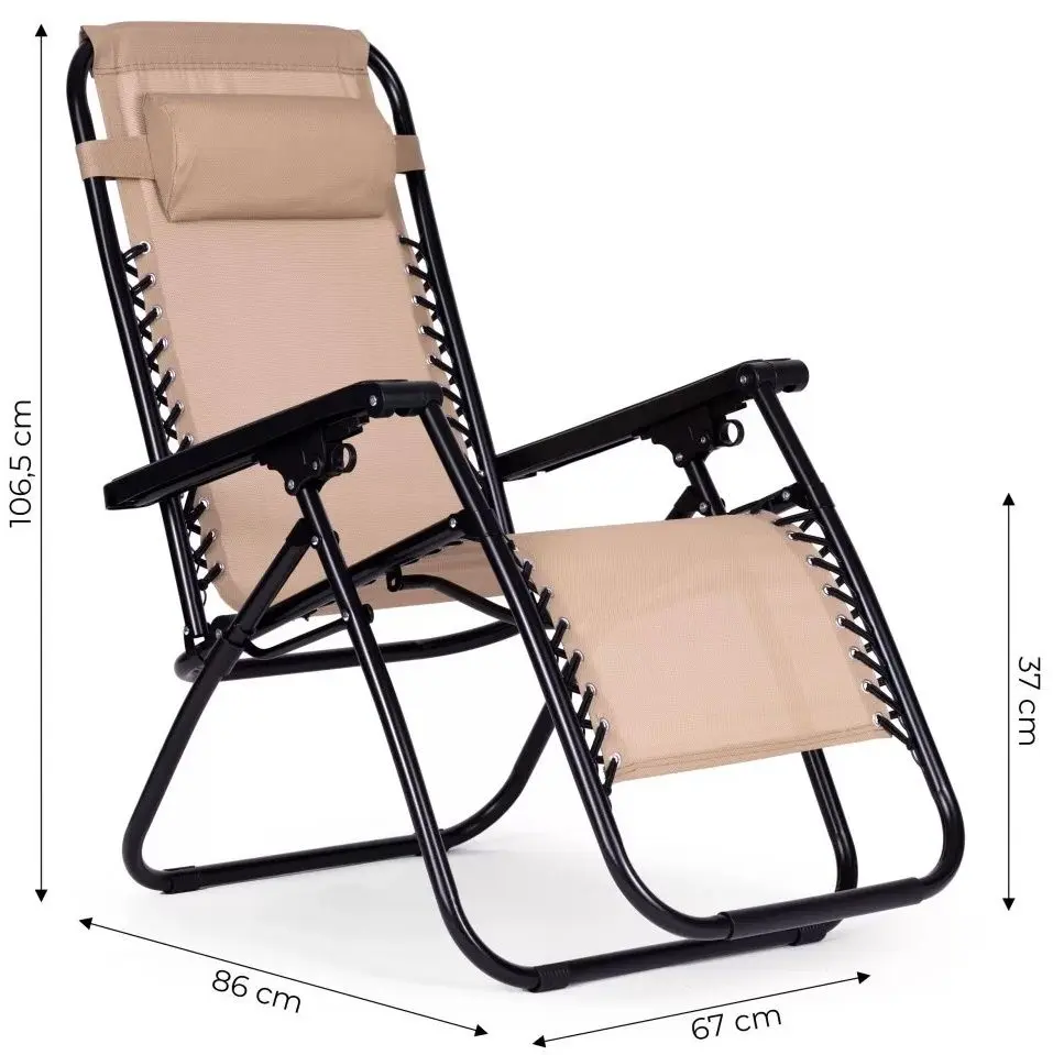 Sezlong Modern Home Zero Gravity ZRL009 (Beige/Black)