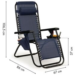 Sezlong Modern Home Zero Gravity ZRL009 (Dark Blue/Black) Thumb