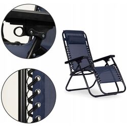 Sezlong Modern Home Zero Gravity ZRL009 (Dark Blue/Black) Thumb