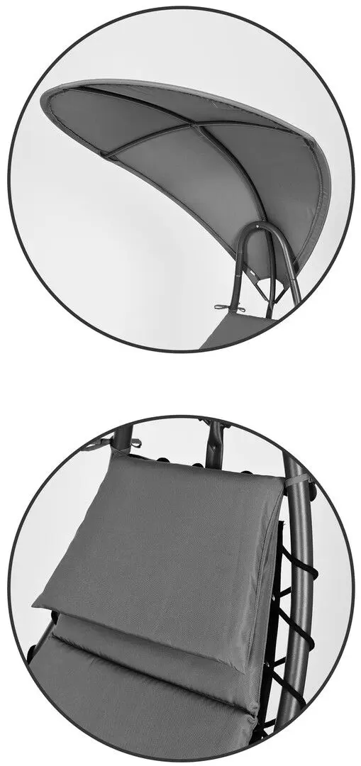 Sezlong cu copertina Modern Home PH158C (Grey)