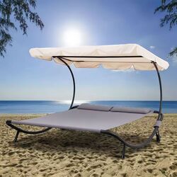 Шезлонг с тентом Modern Home SN-L0022B (Grey/Black/Beige)