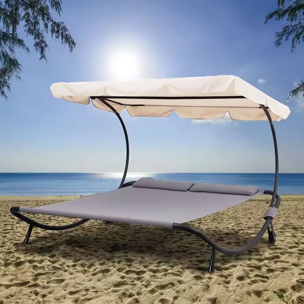Шезлонг с тентом Modern Home SN-L0022B (Grey/Black/Beige)