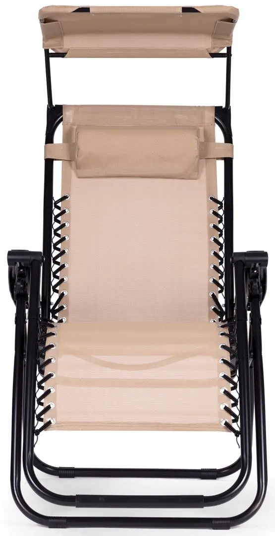Шезлонг с тентом Modern Home Zero Gravity ZRL009 (Beige/Black)