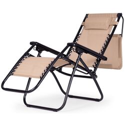 Шезлонг с тентом Modern Home Zero Gravity ZRL009 (Beige/Black) Thumb